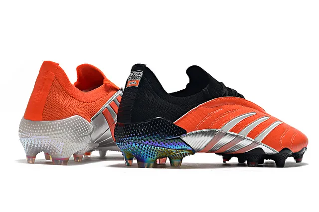 Adidas Vermelho Preto Baixo Corte Ajuste de Meia Parte Superior Couro Sintético Texturizado Superfície Firme Sapatos de Futebol 11