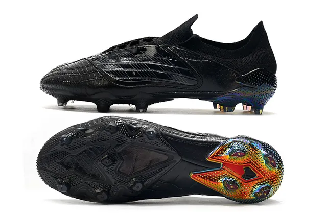 Adidas Vermelho Preto Baixo Corte Ajuste de Meia Parte Superior Couro Sintético Texturizado Superfície Firme Sapatos de Futebol 19
