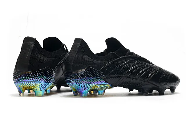 Adidas Vermelho Preto Baixo Corte Ajuste de Meia Parte Superior Couro Sintético Texturizado Superfície Firme Sapatos de Futebol 24