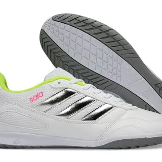Adidas Sala حذاء رياضي أبيض أخضر منخفض للملعب الداخلي بسول