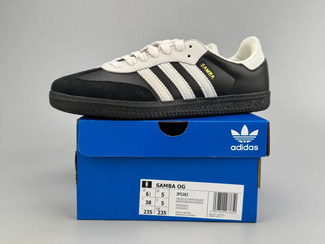 Adidas Samba Tênis lifestyle preto branco dourado 10