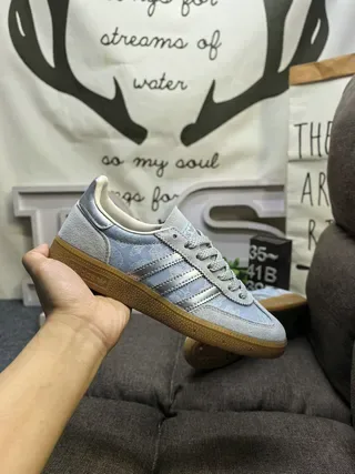 Adidas Samba OG حذاء أسلوب الحياة أزرق فاتح وفضي 5