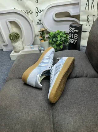 Adidas Samba OG حذاء أسلوب الحياة أزرق فاتح وفضي 6