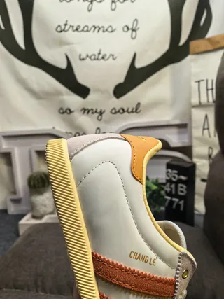 Adidas Samba OG Cinza claro Amarelo mostarda Laranja ferrugem Tênis lifestyle 3