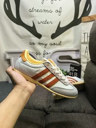 Adidas Samba OG Cinza claro Amarelo mostarda Laranja ferrugem Tênis lifestyle 5