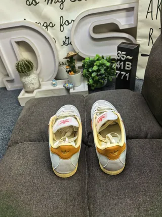 Adidas Samba OG Cinza claro Amarelo mostarda Laranja ferrugem Tênis lifestyle 8