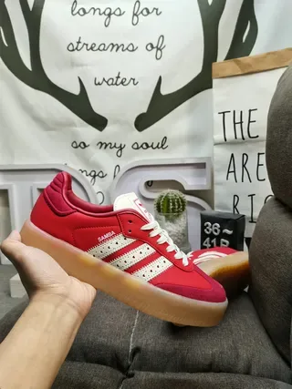 Adidas Samba Red and White Lifestyle Sneakers 5