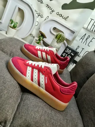 Adidas Samba Red and White Lifestyle Sneakers 7