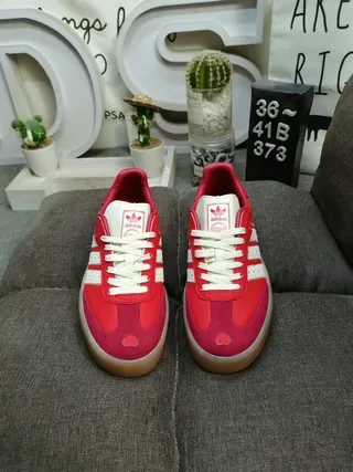 Adidas Samba Red and White Lifestyle Sneakers 10