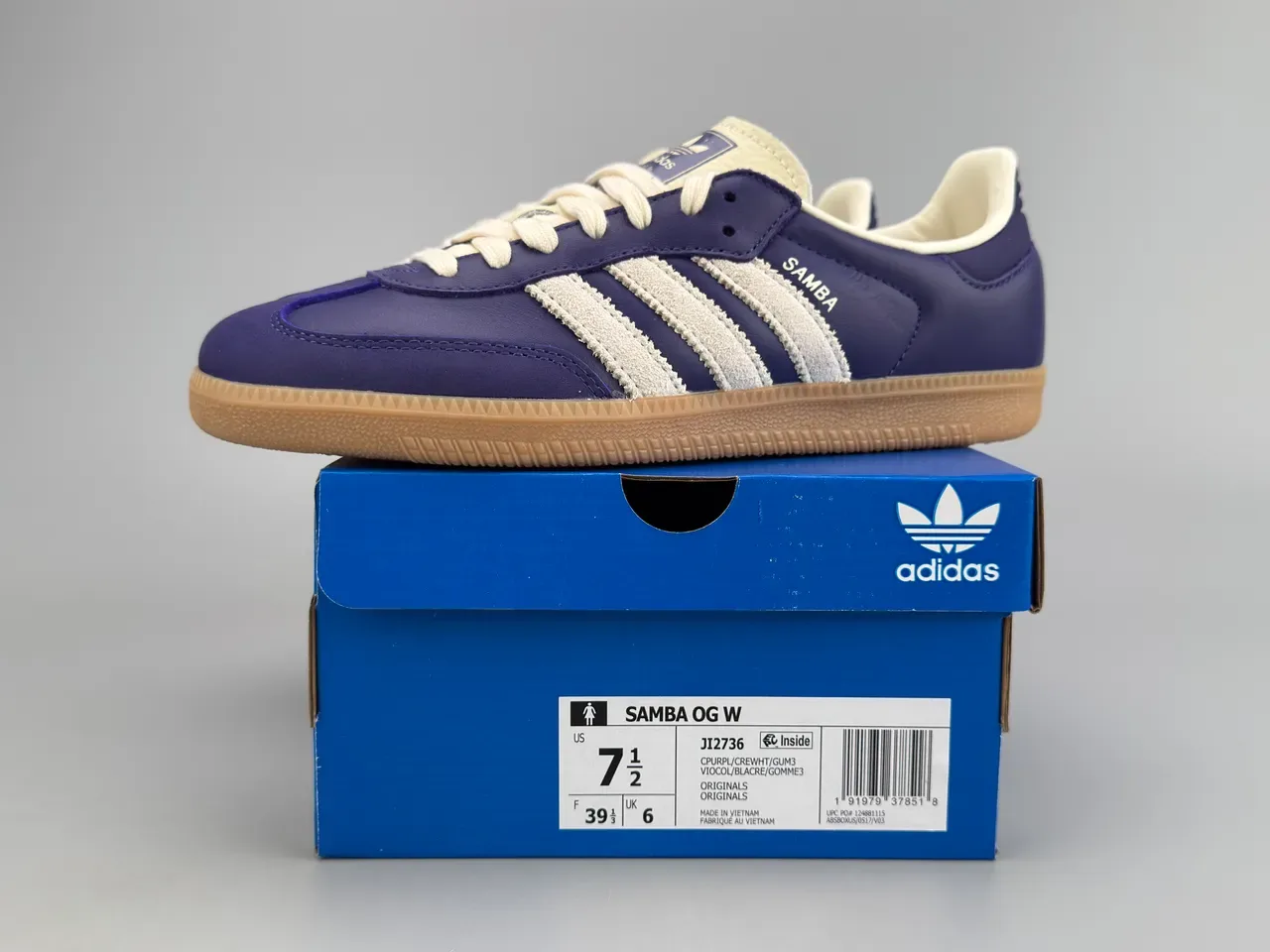 Adidas Samba Sneakers Lifestyle Bleu Royal et Crème 4