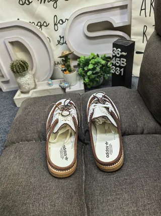 Adidas Samba Slip-On Mule Marron Blanc Gomme Chaussures Casual 8