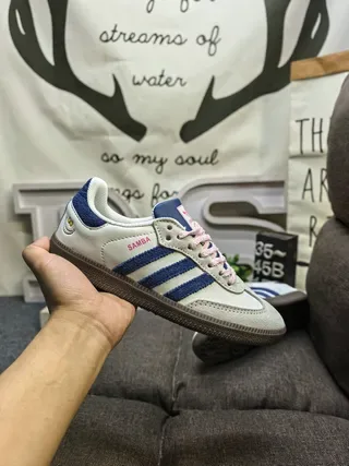 Adidas Samba Sneakers Blanc et Bleu Style de Vie 5