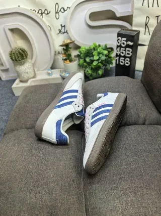 Adidas Samba Sneakers Blanc et Bleu Style de Vie 6