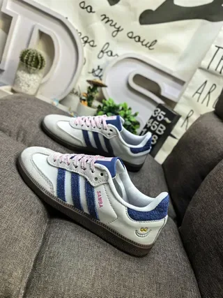 Adidas Samba Sneakers Blanc et Bleu Style de Vie 7