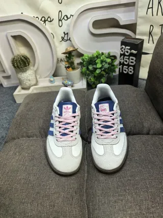 Adidas Samba Sneakers Blanc et Bleu Style de Vie 10