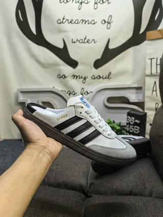 Adidas Samba 白棕胶生活方式运动鞋 5