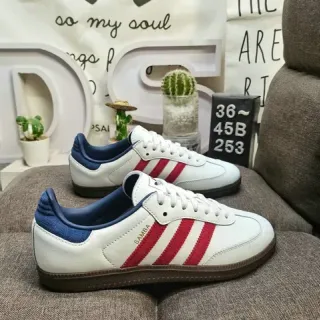 Adidas Samba 白 红 海军蓝 生活方式 运动鞋