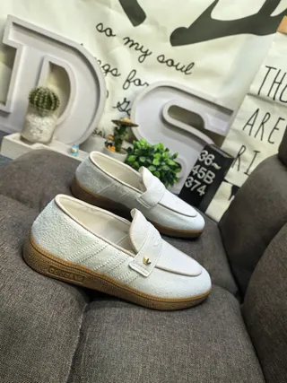 Adidas Spezial Off-White Textured Loafers 9