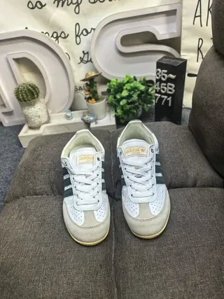 Adidas Spezial Tênis lifestyle de camurça branco e verde escuro 10
