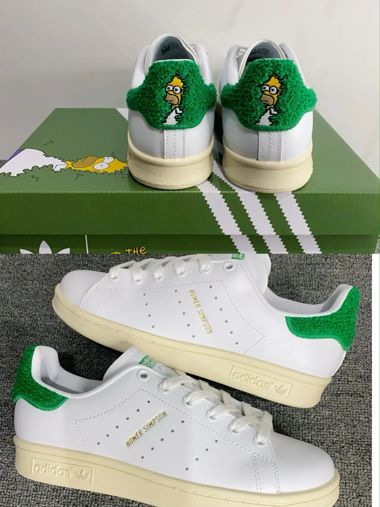 Adidas Stan Smith Homer Simpson Colaboração Branco e Verde Tênis Lifestyle 2