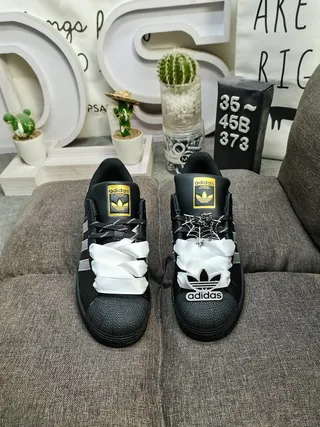 Adidas Superstar Chaussures Lifestyle Noires et Argentées Métalliques 10
