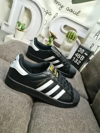 Adidas Superstar Black and White Lifestyle Sneakers 9