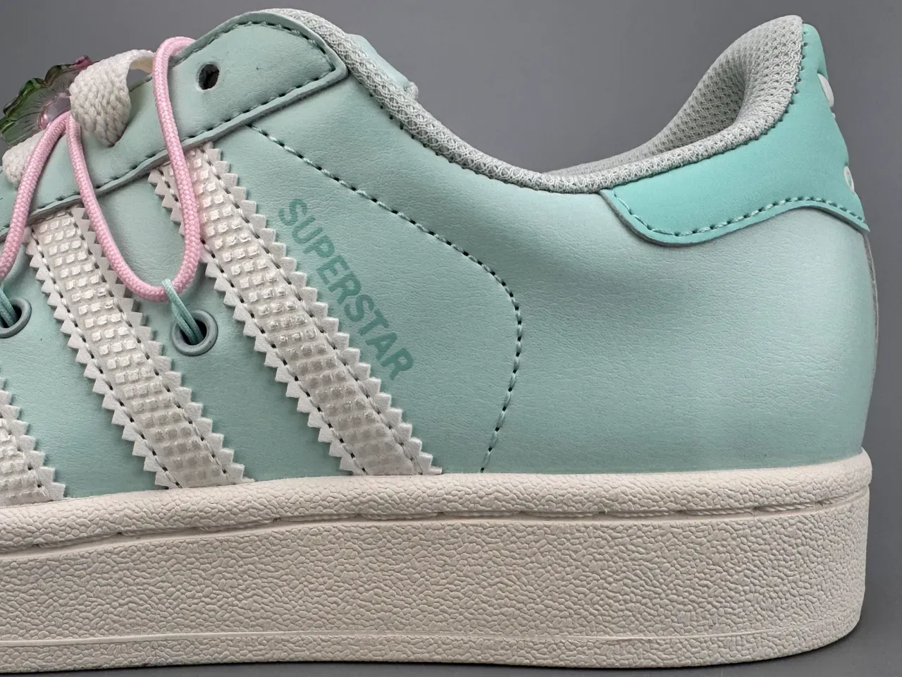 Adidas Superstar Verde Menta Shell-Toe Lifestyle Sneakers 3