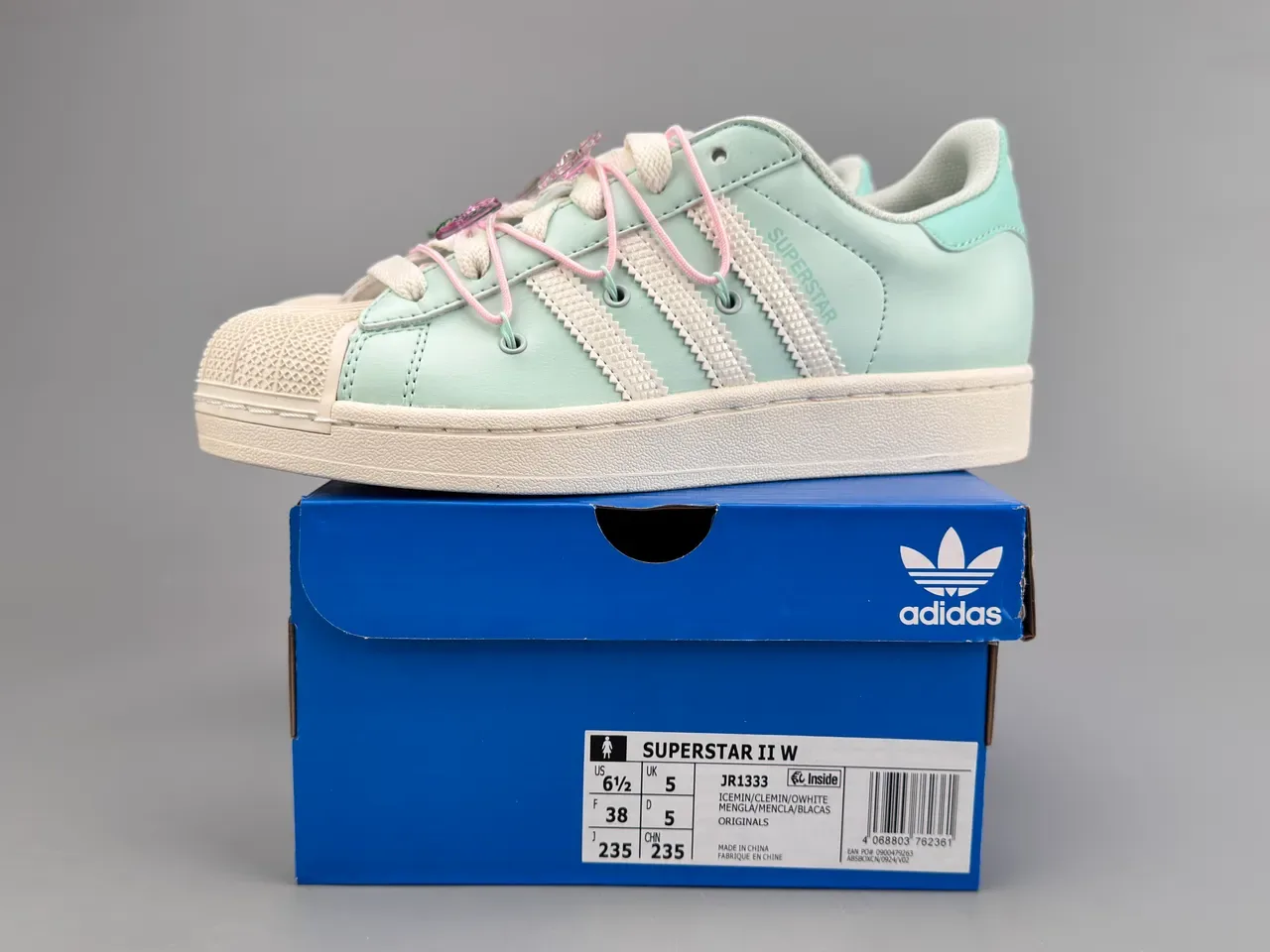 Adidas Superstar Verde Menta Shell-Toe Lifestyle Sneakers 6