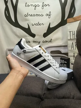Adidas Superstar White and Black Lifestyle Sneakers 5