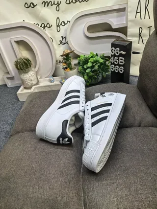 Adidas Superstar White and Black Lifestyle Sneakers 6