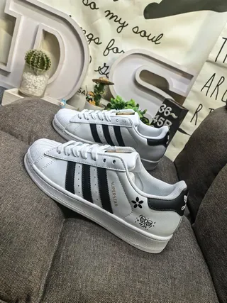 Adidas Superstar White and Black Lifestyle Sneakers 7