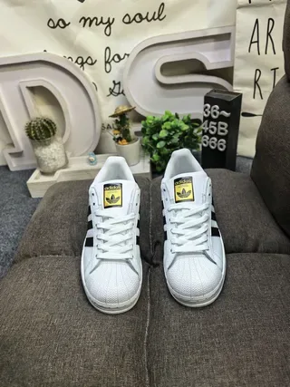 Adidas Superstar White and Black Lifestyle Sneakers 10