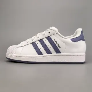 Adidas Superstar 白色和紫色生活方式运动鞋