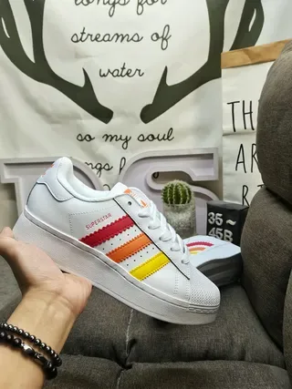 Adidas Superstar Zapatillas Lifestyle Blancos, Rojos, Naranjas, Amarillos 5