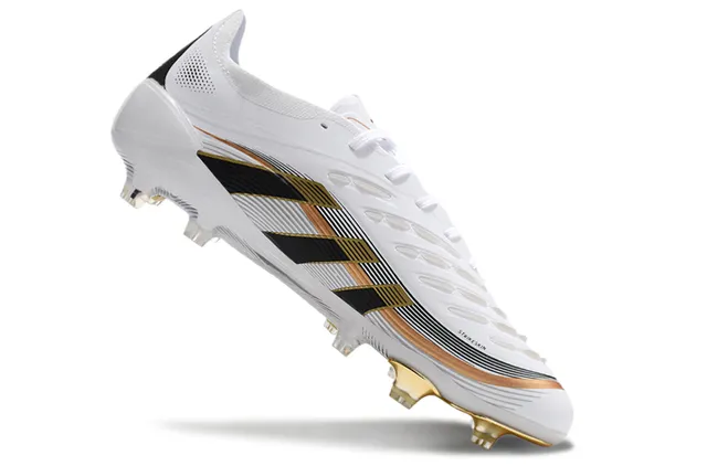 Adidas Teamgeist HybridTouch सफेद काला सोने का दृढ़ मिट्टी फुटबॉल जूते 2