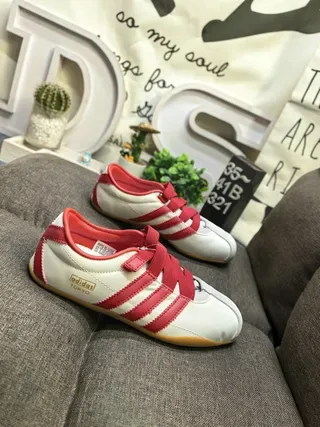 Adidas Tokyo Sem cadarços Branco e Vermelho Tênis Lifestyle 9