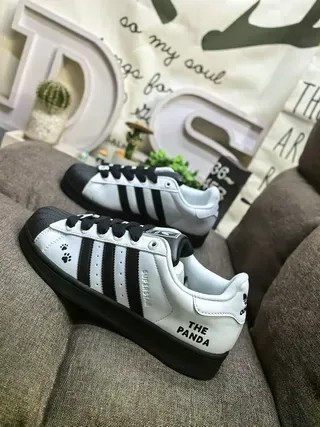 Adidas White Black Shell-Toe Three Stripes Lifestyle Sneakers 7