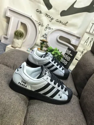 Adidas White Black Shell-Toe Three Stripes Lifestyle Sneakers 9
