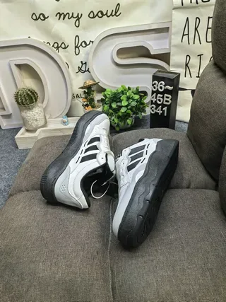 Adidas White Black Three-Stripe Side Panel Padded Collar Lifestyle Sneakers 6