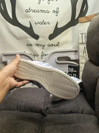 Adidas White Gray Laceless Elastic Strap Three-Stripe Side Panel Lifestyle Sneakers 4