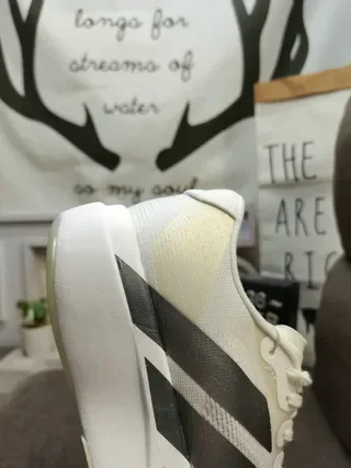 Adidas Zapatos Lifestyle Blanco Gris Malla Superior Banda de Tres Rayas Tonal Superpuesta 3