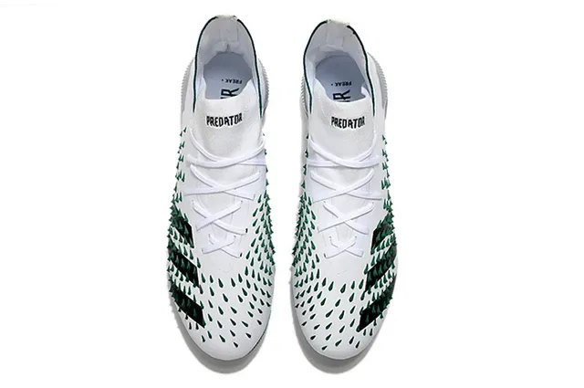 Adidas White Green High-Cut Collar Spiked Forefoot Firm-Ground Soccer Shoes 2