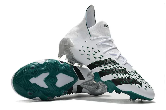 Adidas White Green High-Cut Collar Spiked Forefoot Firm-Ground Soccer Shoes 3