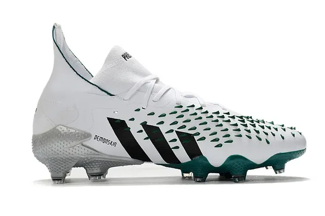 Adidas White Green High-Cut Collar Spiked Forefoot Firm-Ground Soccer Shoes 7