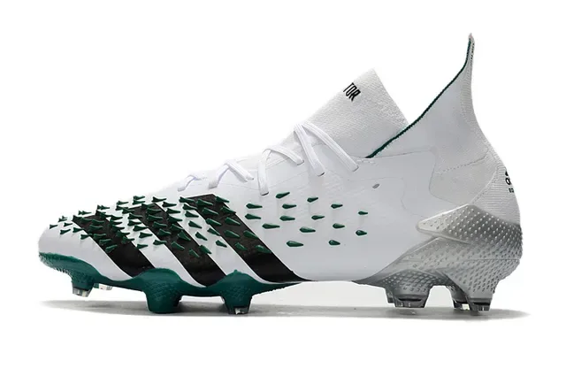 Adidas White Green High-Cut Collar Spiked Forefoot Firm-Ground Soccer Shoes 8