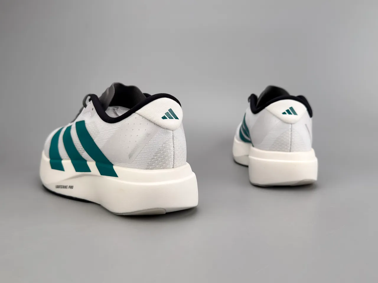 Adidas White Green Racing Silhouette Engineered Mesh Upper Running Shoes 6