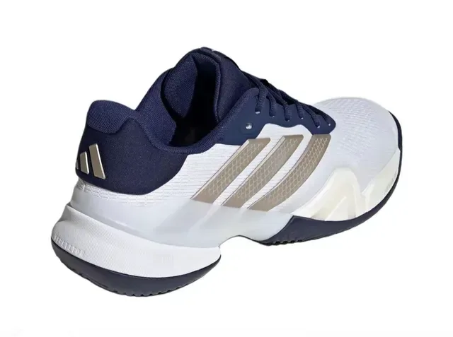 Adidas White Navy Mesh Upper Three-Stripe Side Panel Lifestyle Sneakers 4