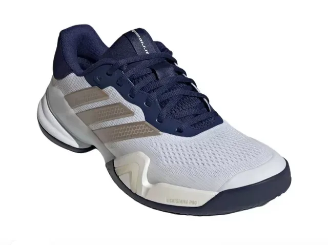 Adidas White Navy Mesh Upper Three-Stripe Side Panel Lifestyle Sneakers 5