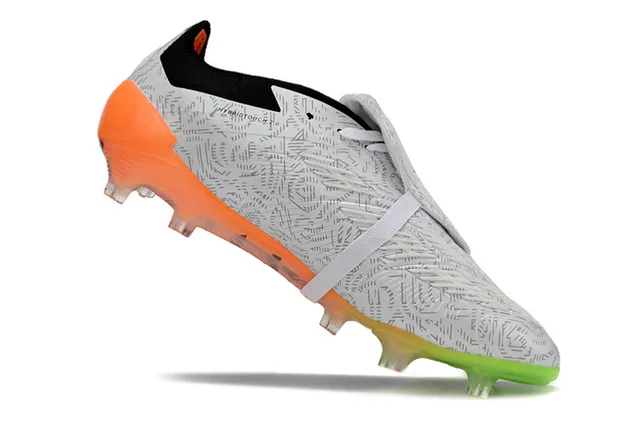 Adidas Blanco Naranja Asimétrico Cadarzo Jaula Impreso Geométrico Parte Superior Suelo Firme Zapatos de Fútbol 2