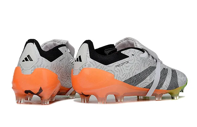 Adidas Blanco Naranja Asimétrico Cadarzo Jaula Impreso Geométrico Parte Superior Suelo Firme Zapatos de Fútbol 5